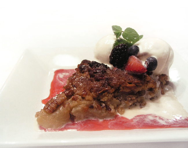 Warm Apple Crisp with Butter-Pecan Ice Cream 